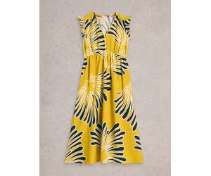 White Stuff Womens Lorna Linen Blend Maxi Dress in YELLOW_PR Art WS443506 358786 443506-YELLOW_PR-10 5063390622639 White Stuff 10