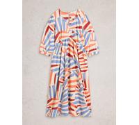 White Stuff Womens Lucy Linen Blend Midi Dress in IVORY MLT, Art Nr WS445503 362036 445503-IVORY_MLT-10 5063390985154 White Stuff 10