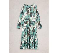White Stuff Womens Madeline Jersey Dress in TEAL MLT, Art Nr WS445195 362063 445195-TEAL_MLT-10 5063390925532 White Stuff 10