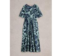 White Stuff Womens Megan Jersey Dress in GREEN_PR Art WS443076 358549 443076-GREEN_PR-10 5063390604369 White Stuff 10