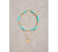 White Stuff Womens Multi Layer Shell Necklace in BLUE_MLT Art WS443589 358389 443589-BLUE_MLT-ONE_SIZE 5063390651677 White Stuff ONE_SIZE