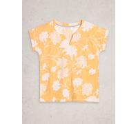 White Stuff Womens NELLY NOTCH NECK TEE in YELLOW PR, Art Nr WS445518 362123 445518-YELLOW_PR-10 5063390988810 White Stuff 10