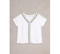 White Stuff Womens NEVA EMBROIDERED TOP in WHITE_MLT Art WS443713 358768 443713-WHITE_MLT-10 5063390585507 White Stuff 10