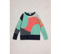 White Stuff Womens OLIVE ABSTRACT JUMPER in NAVY MULTI, Art Nr WS445393 362190 445393-NAVY_MULTI-10 5063390954082 White Stuff 10