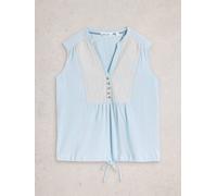 White Stuff Womens PEONY SLEEVELESS SHIRT in MID BLUE, Art Nr WS445460 362137 445460-MID_BLUE-10 5063390997614 White Stuff 10