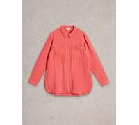 White Stuff Womens Sophie Longline Cotton Shirt in MID_PINK Art WS443448 358626 443448-MID_PINK-10 5063390617536 White Stuff 10