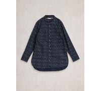 White Stuff Womens Sophie Longline Shirt in NAVY PR, Art Nr WS445264 362341 445264-NAVY_PR-10 5063390935050 White Stuff 10