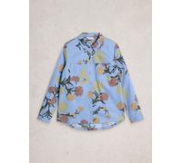 White Stuff Womens Sophie Organic Cotton Shirt in BLUE PR, Art Nr WS445245 362308 445245-BLUE_PR-10 5063390928199 White Stuff 10