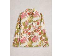 White Stuff Womens Sophie Organic Cotton Shirt in GREEN PR, Art Nr WS445245 362334 445245-GREEN_PR-10 5063390928892 White Stuff 10