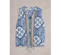 White Stuff Womens TULIP SLEEVELESS SHIRT in BLUE_PR Art WS442998 358421 442998-BLUE_PR-10 5063390490726 White Stuff 10