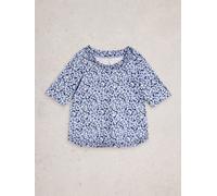 White Stuff Womens WEAVER JERSEY TEE in BLUE PR, Art Nr WS445351 362097 445351-BLUE_PR-10 5063390950985 White Stuff 10