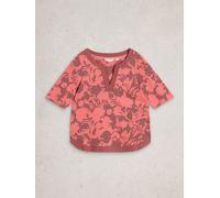 White Stuff Womens WEAVER NOTCH NECK TEE in PINK PR, Art Nr WS445352 362115 445352-PINK_PR-10 5063390951081 White Stuff 10
