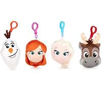 Whitehouse Frozen 2, Bagclip 3D und 2D Plüsch Schlüssel-Anhänger 4 versch. Figuren Set, 12,5 cm ORIGINAL Plüschfigur, super weiches Kuscheltier für Ranzen Rucksack Tasche (4er Set, 2D)