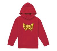 WHITELISTED Unisex Kids Stranger Things Flame Logo Youth Boy/Girls Pull-Over Hoodie, Red Hooded Sweatshirt, 12-13 Years
