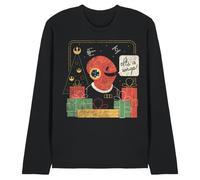 WHITELISTED Unisex Star Wars Retro Christmas Admiral Ackbar Wrap Trap Long Sleeve, Black T-Shirt, Schwarz, XXL