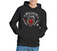 WHITELISTED Unisex Stranger Things Hellfire Club Invert Hoodie, Black Hooded Sweatshirt, M