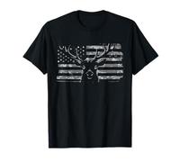 Whitetail Buck Deer Jagd Amerikanische Tarnung USA Flagge T-Shirt