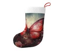Whjhbd Fantasy Blume Schmetterling Gedruckt Weihnachten Dekorative Socken Strumpf zum Befüllen von kleinen Geschenken wie Süßigkeiten und kleinen Spielzeugen