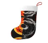 Whjhbd Yin Yang Feuerwasser gedruckt Weihnachten Deko Socken Strumpf zum Befüllen von kleinen Geschenken wie Süßigkeiten und kleinen Spielzeugen