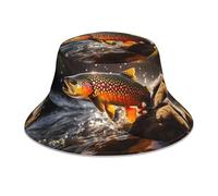 WHJSSF Reflektierender Fischerhut für Damen und Herren, für Reisen, Camping, Outdoor-Aktivitäten, Schwarz