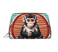 WHJYCC The silent monkey Kosmetiktasche, große wasserdichte Leder-Kosmetiktasche, tragbare Kulturtasche für Frauen mit Reißverschluss, Reiseutensilien, Weiß, Einheitsgröße, weiß, Einheitsgröße