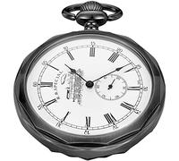 Whodoit Uncovered Herren Mechanische Taschenuhr mit Kette, Unbedecktes römisches Design Zifferblatt Kette Mechanische Taschenuhren für Männer, MW158, Mechanisch