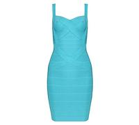 Whoinshop Damenkleid, figurbetont, elastisches Material, ärmellos, Abendkleid, Sommer, Hhellblau, Small