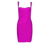 Whoinshop Damenkleid, figurbetont, elastisches Material, ärmellos, Abendkleid, Sommer, Hot Pink, X-Large