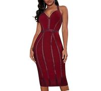Whoinshop Damenkleid mit V-Ausschnitt, figurbetont - Violett - Mittel