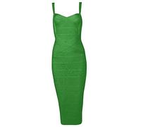 Whoinshop Women's Rayon Strap Mid-Calf Length Evening Party Bandage Prom Dress (M, dunkelgrün)
