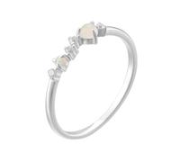 Whoiy Damen Ring Platin mit Opal, Trauringe 950 Echtgold Zart Verlobungsringe Gold Damenringe Größe 62 (19.7)