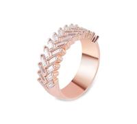 Whoiy Damen Ring Rosegold 750 Echtgold, Verlobungsring Trauring Gravur mit Moissanite Bandring Elegant Gold 18 Karat für Frauen Größe 51 (16.2)