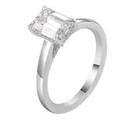 Whoiy Damen Ring Weissgold 375 Echtgold, Verlobungsringe Trauring Gravur mit Moissanite 3ct D Color VVS1 Bandring Solitär Gold 9K für Frauen Größe 52 (16.6)