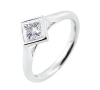 Whoiy Damen Ring Weißgold 585 Echtgold, Verlobungsring Trauring Gravur mit Moissanite 2ct D Color VVS1 Bandring Solitär Gold 14K für Frauen Größe 49 (15.6)