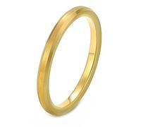Whoiy Damen Ringe wolframcarbid 2MM, Ehering Schlicht Gold Hochzeitsring mit Gravur Gebürstet Modeschmuck Damenring Größe 58
