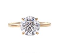 Whoiy Damenring 585 Echtgold Gelbgold, Hochzeitsringe Solitär mit Moissanite 3ct D Color VVS1 Verlobungsring 14K Gold Ringe mit Gravur Größe 47 (15.0)