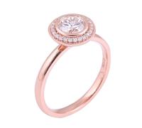 Whoiy Damenring Gold 750 Echtgold, Hochzeitsringe Eheringe mit Moissanite 1ct D Color VVS1 18 Karat Rose Gold Trauring Halo Frauen Ringe mit Gravur Größe 47 (15.0)