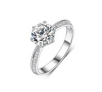 Whoiy Damenringe Moissanite 1ct, Ring Verlobung 375 Weißgold Solitär Ehering 9 Karat Echt Gold Ehebandring für Frauen Gr. 65 (20.7)