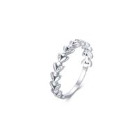 Whoiy Diamant 750 Weissgold Ringe, Trauring 18k Echtgold Unique Bandring Hochzeitsring mit Diamant Damenring Größe 48 (15.3)