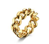 Whoiy Edelstahlring für Herren, Herrenring Joop Gold Kettenring für Männer 52 (16.6) Kostenlos Gravieren