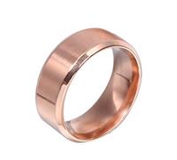 Whoiy Ehering Edelstahl mit Namen Gravur, Herren Ring Schlichtes Band Verlobungsring Roségold 8MM Breit Gebürstet Herrenringe Modeschmuck Grösse 65 (20.7)