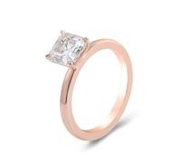 Whoiy Ehering Rose Gold 375 mit Moissanite 1ct D Color VVS1, Trauringe Solitär Echtgold 9 Karat Gravur Bandring für Damen Größe 57 (18.1)