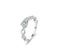Whoiy Eheringe Damen Laborgezüchteter Diamant, Gold Ringe Frauen 585 Echtgold Trauring Unique 14k Weißgold Solitär Bandring Gr. 57 (18.1)