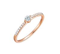 Whoiy Eheringe Hochzeitsringe 750 Rose Gold, 0.15ct Diamant Bandringe Echt Gold Elegant Trauringe Echt 18 Karat für Damen Größe 49 (15.6)