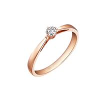 Whoiy Eheringe Rose Gold 585 mit 0.13ct Diamant, Solitär Hochzeitsring 14 Karat Echt Gold Trauring für Damen Größe 58 (18.5)
