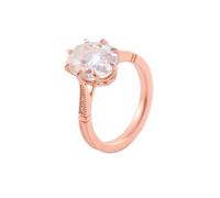 Whoiy Eheringe Rose Gold 585 mit Moissanite 2ct D Color VVS1, Trauring Oval Solitär Echtgold 14 Karat Gravur Bandring für Damen Größe 62 (19.7)