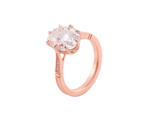 Whoiy Eheringe Rose Gold 585 mit Moissanite 2ct D Color VVS1, Trauring Oval Solitär Echtgold 14 Karat Gravur Bandring für Damen Größe 62 (19.7)