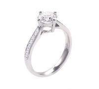 Whoiy Eheringe Weißgold 375 mit Moissanite 1ct D Color VVS1, Trauring Elegant Echtgold 9 Karat Gravur Bandring für Damen Gr. 61 (19.4)