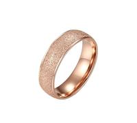 Whoiy Frauen Ringe Roségold mit Gravur Innen, Verlobungsringe Sandgestrahlt Trauring Edelstahl 6MM Breit Eheringe Ohne Stein Damenringe Modeschmuck Gr. 57 (18.1)