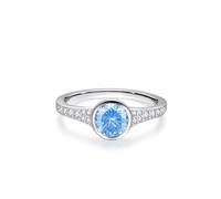 Whoiy Gold Ehering 950 Damen, Ring Verlobung Platin mit 1ct Topas Trauringe Elegant Echtgold Damenringe Gr. 52 (16.6)